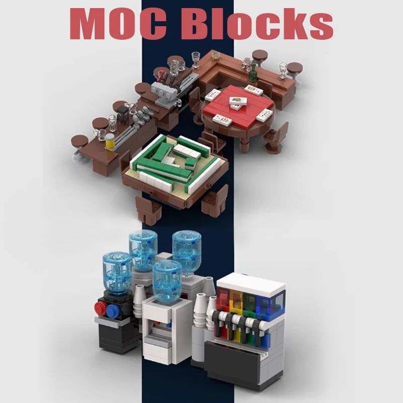 City Furniture Series MOC Building Blocks Card Game Desk Kitchen ...