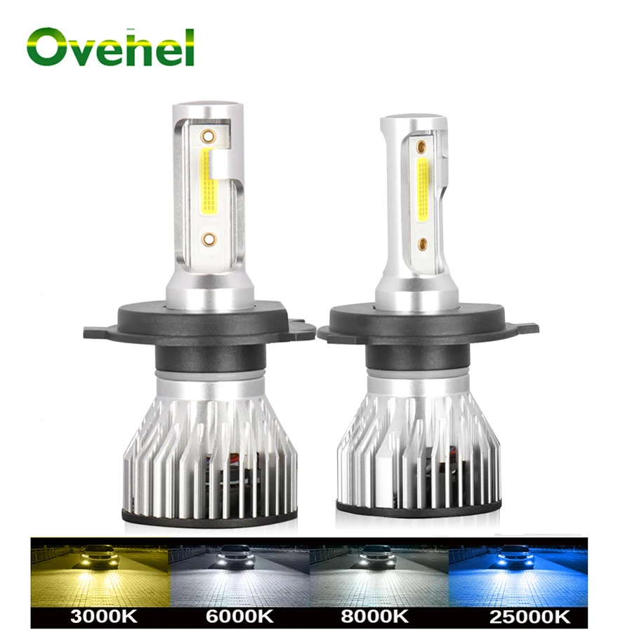 

OVEHEL H4 H7 LED Car Headlight Bulb 12000LM H1 H13 H8 H9 H11 9005 HB3 9006 HB4 Running Auto Fog Head Lamp 12V 6000K 8000K