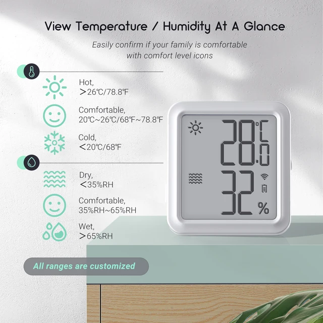 Govee Bluetooth Thermometer Hygrometer, Instant Read Indoor Digital  Humidity Temperature Monitor with APP Alert, 2 Year Data Record and Export,  for