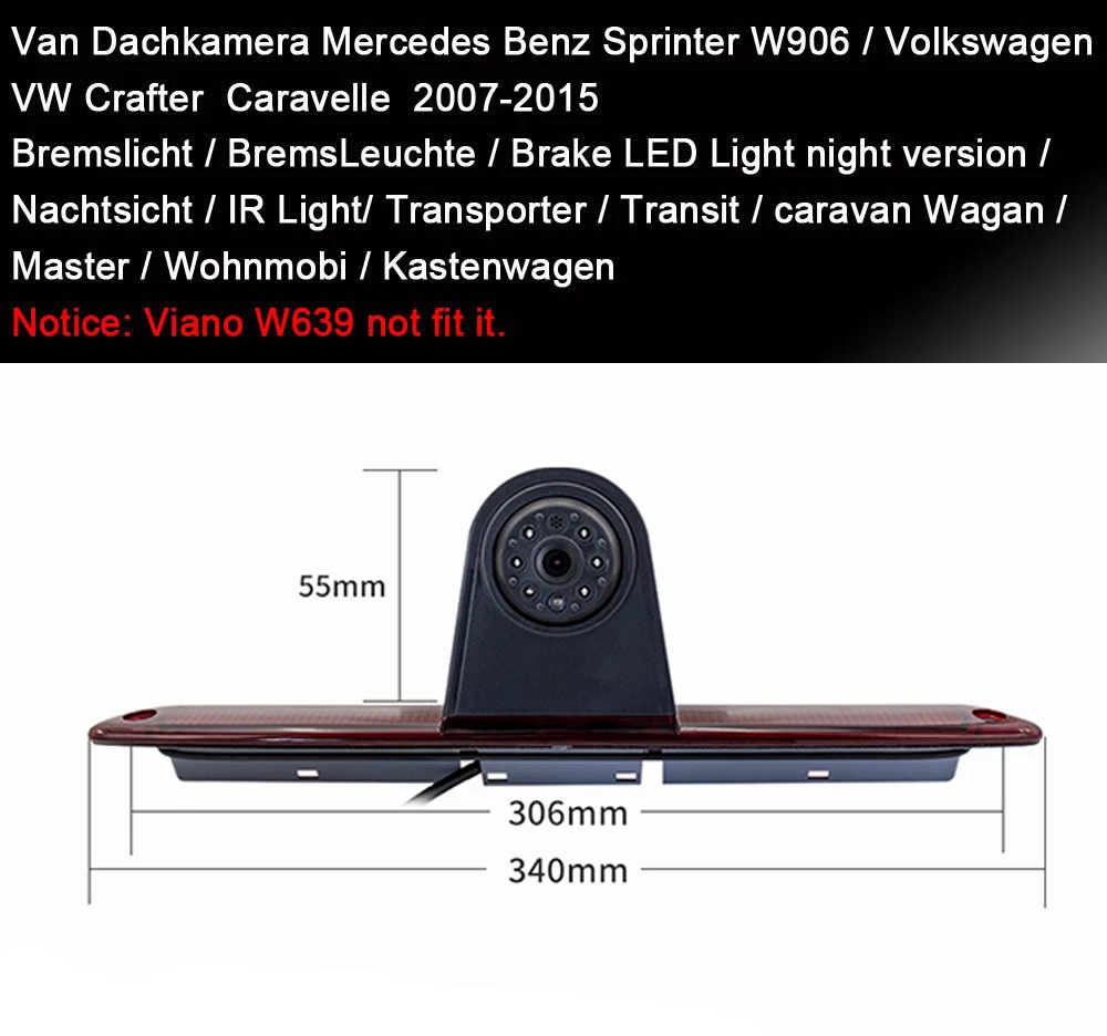 Car Rear View Back Camera For Bremsleuchte Bremslicht Mercedes Benz  Sprinter W906 Volkseagen Vw Crafter Caravelle Reverse - Vehicle Camera -  AliExpress