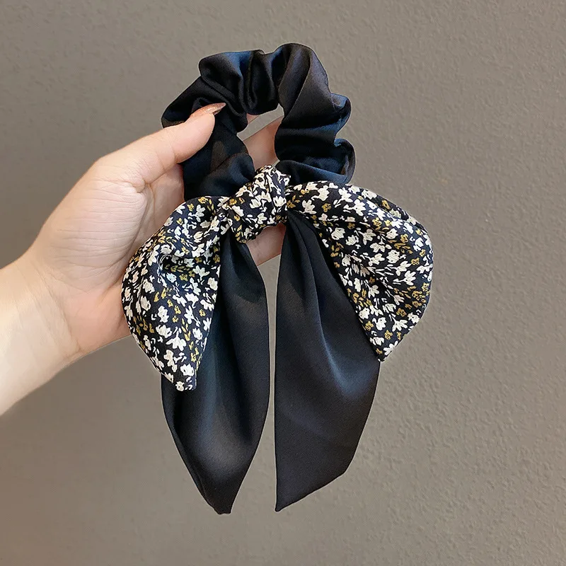 2025 New Korean Floral Bowknot Hair Ties for Women Girls