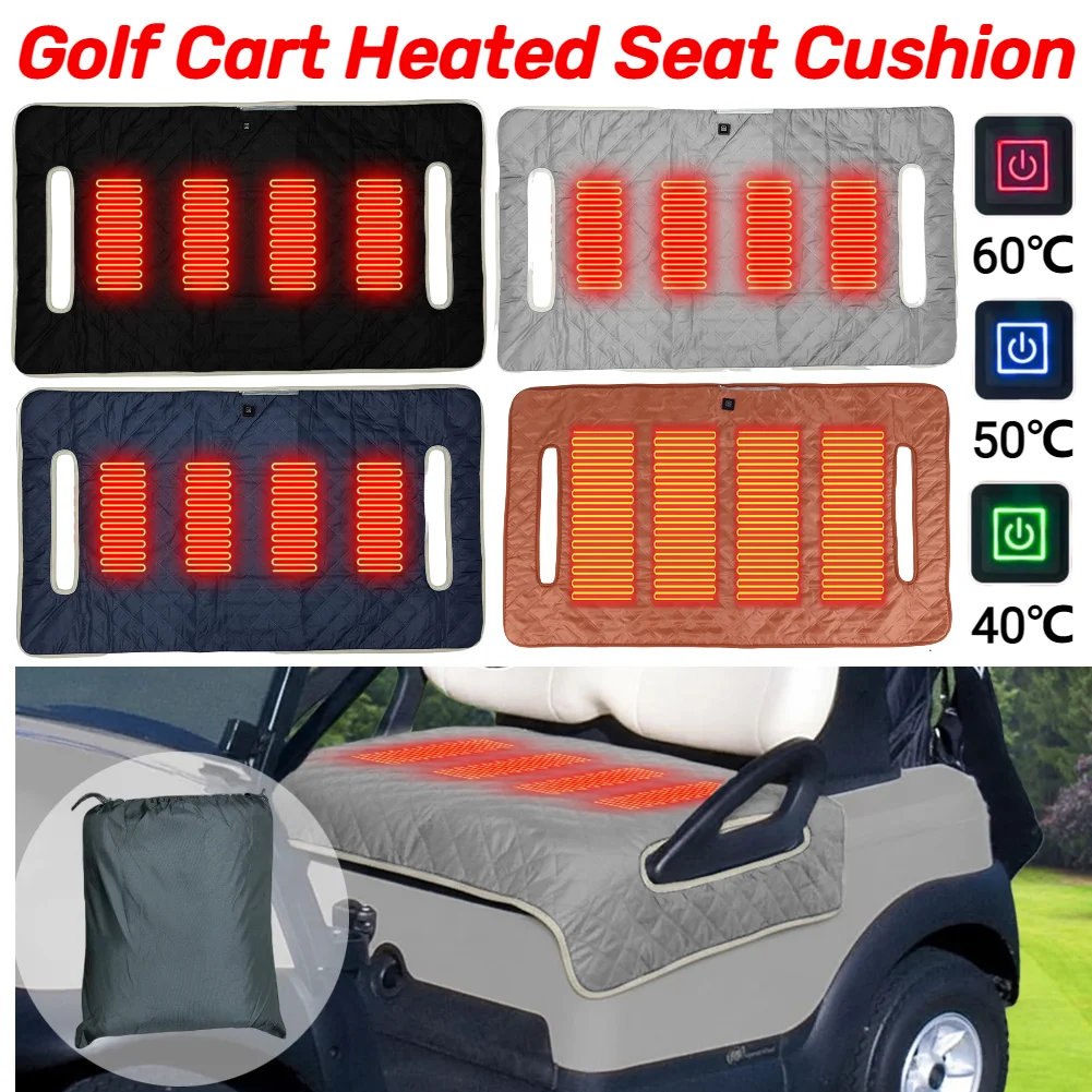 Golf Cart Seat Towel Blanket Waterproof Heated Seat Cushion Travel Sports Cart Seat Cushion Cover Golf Cart Accessories