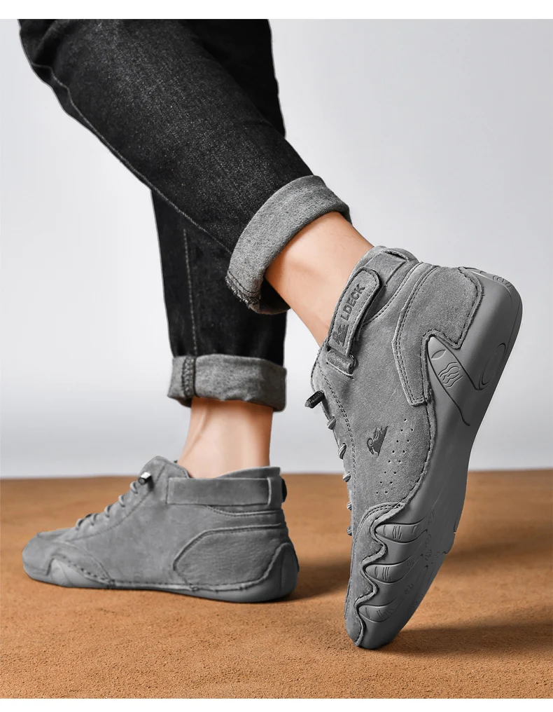 Men High Top Casual Shoes Lace Up Breathable Sneakers