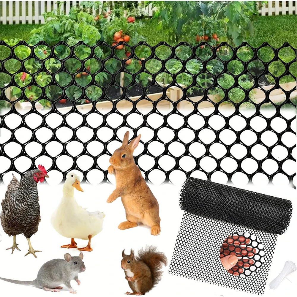 15.7IN X 10FT Plastic Chicken Wire Fence Mesh Hexagonal Fencing