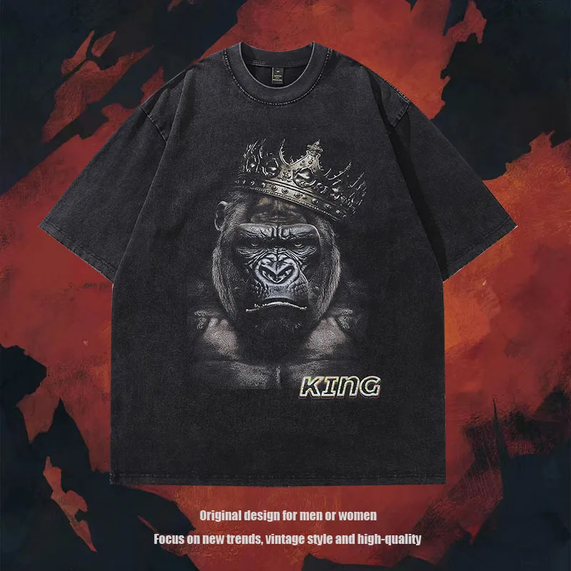 

High Street Unisex Summer Tees 100% Pure Cotton Popular Fashion Men's T-shirt Women Top Plus Size