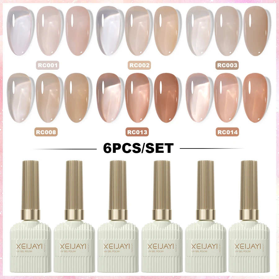 XEIJAYI 6Pcs 15Ml Nail Gel Polish Set Perfect For Soak Off Gel Nail Polish Or Home & Salon Nail Art Diy - 2