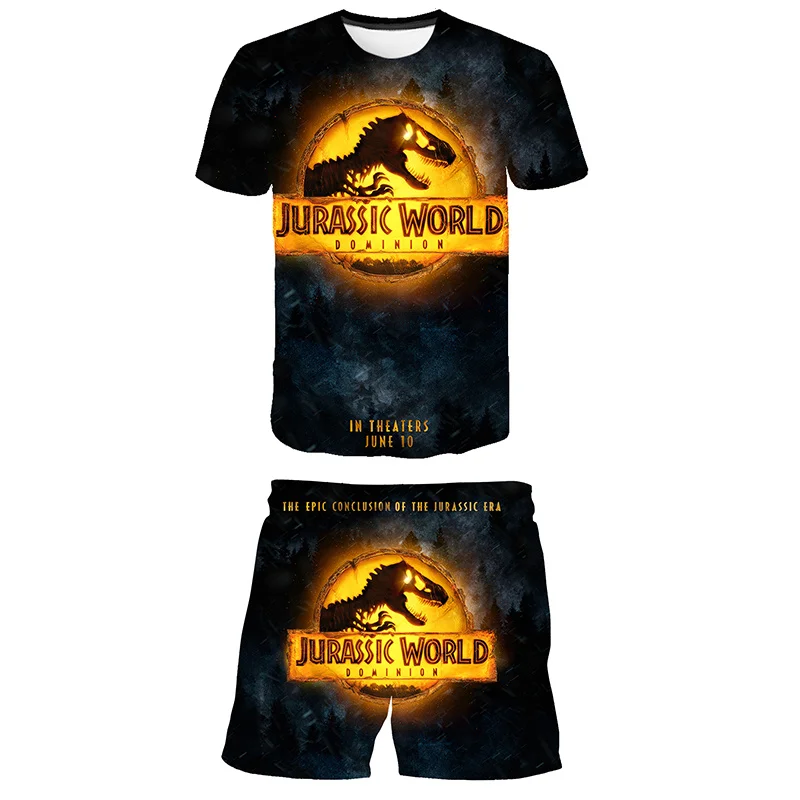 

Girls Summer Children Jurassic World Dominion Clothing Sets Shorts Short Sleeve T Shirt Baby Boys Clothes Outfits for 3-14Yrs