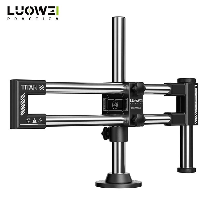 LUOWEI LW-GK02 Dual-Axis Microscope Stand 360&deg; Rotatable Swing Aluminum Stand Microscope Articulating Arm Bracket