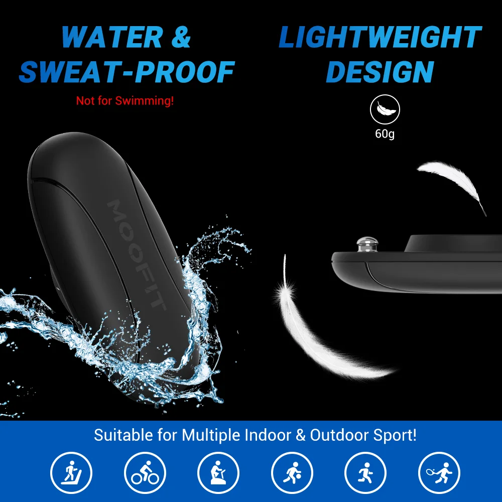 MOOFIT-ɹڼ   Ʈ,   ANT + ɹڼ , IP67  HRM , Zwift, w ȣȯ 