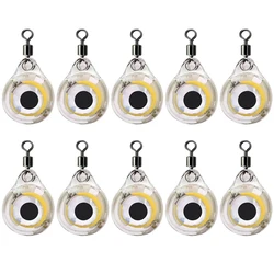 10 - Piece Mini Underwater Fishing Lure Lights - Eye - Shaped, Battery - Powered Night Flashers for Sea and Freshwater Angling (Multicolor)