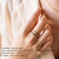 eManco Rhinestone Birthstone Stainless Steel Ring Luxury Jewelry Gift 12 Zodiac Sparkling Rings For women Wholesale US5/6/7/8 - Image 2