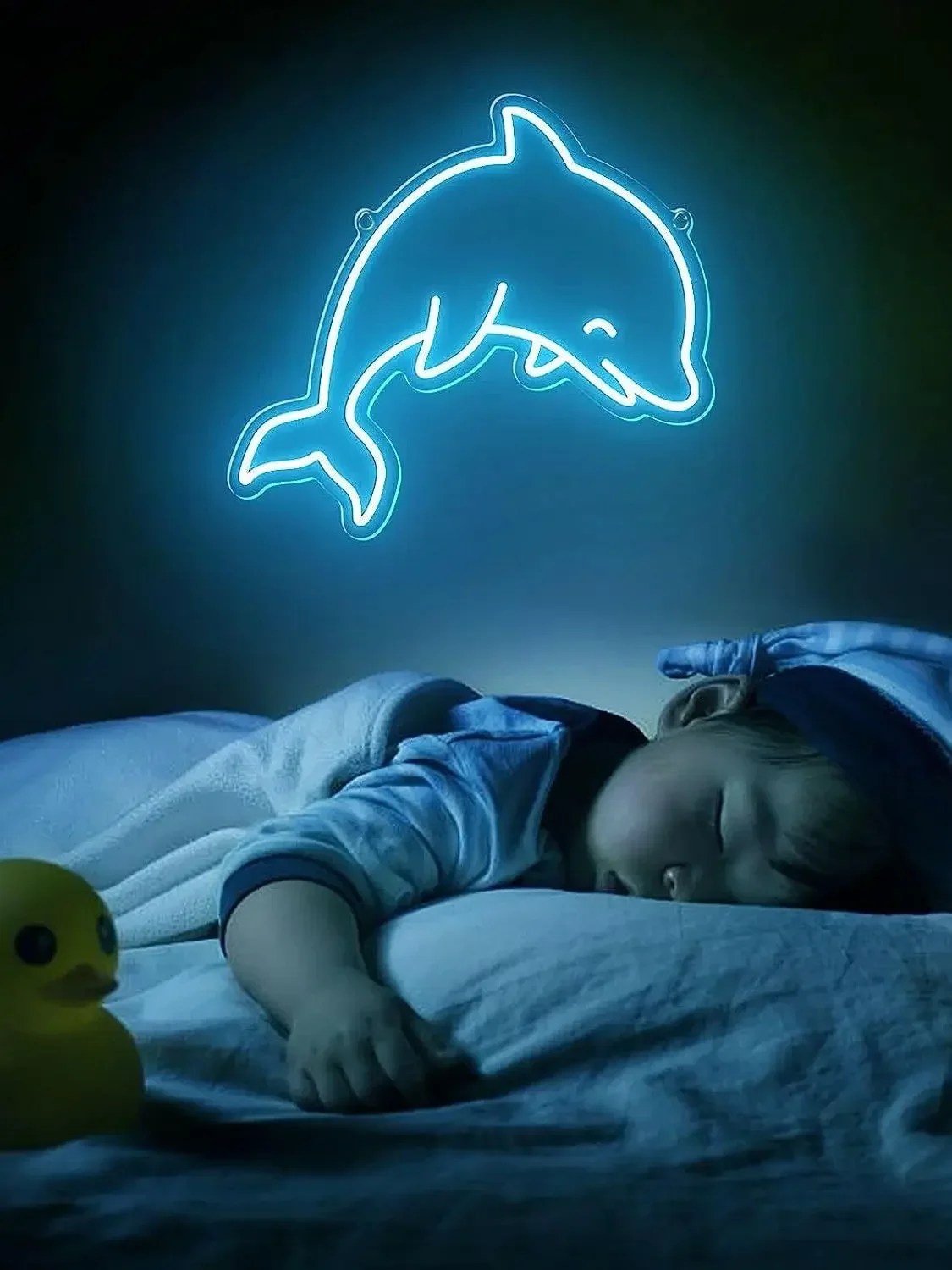 Description Picture 5 of itemDolphin Anime Neon Sign Cute LED Lights Indoor Wall Art Decoration Wedding Event Birthday Party Neon Kids Teens Boys Night Lamp