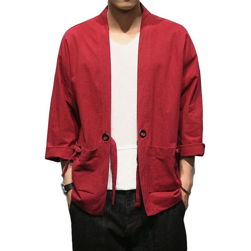 Samurai Crane Japanese Style Kimono Haori Men Women Cardigan Chinese Dragon Traditional Japanese Clothing Asian Clothes