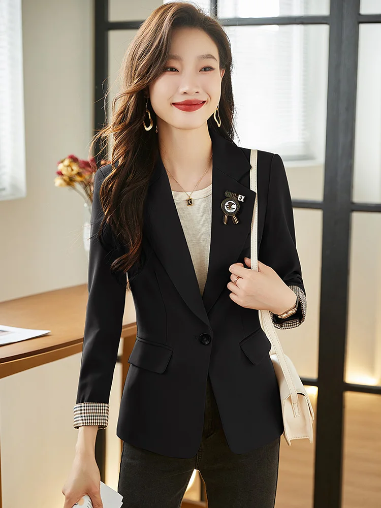 AIyssa Professional womens new autumn and winter long-sleeved suits, fashionable and elegant, showing confidence