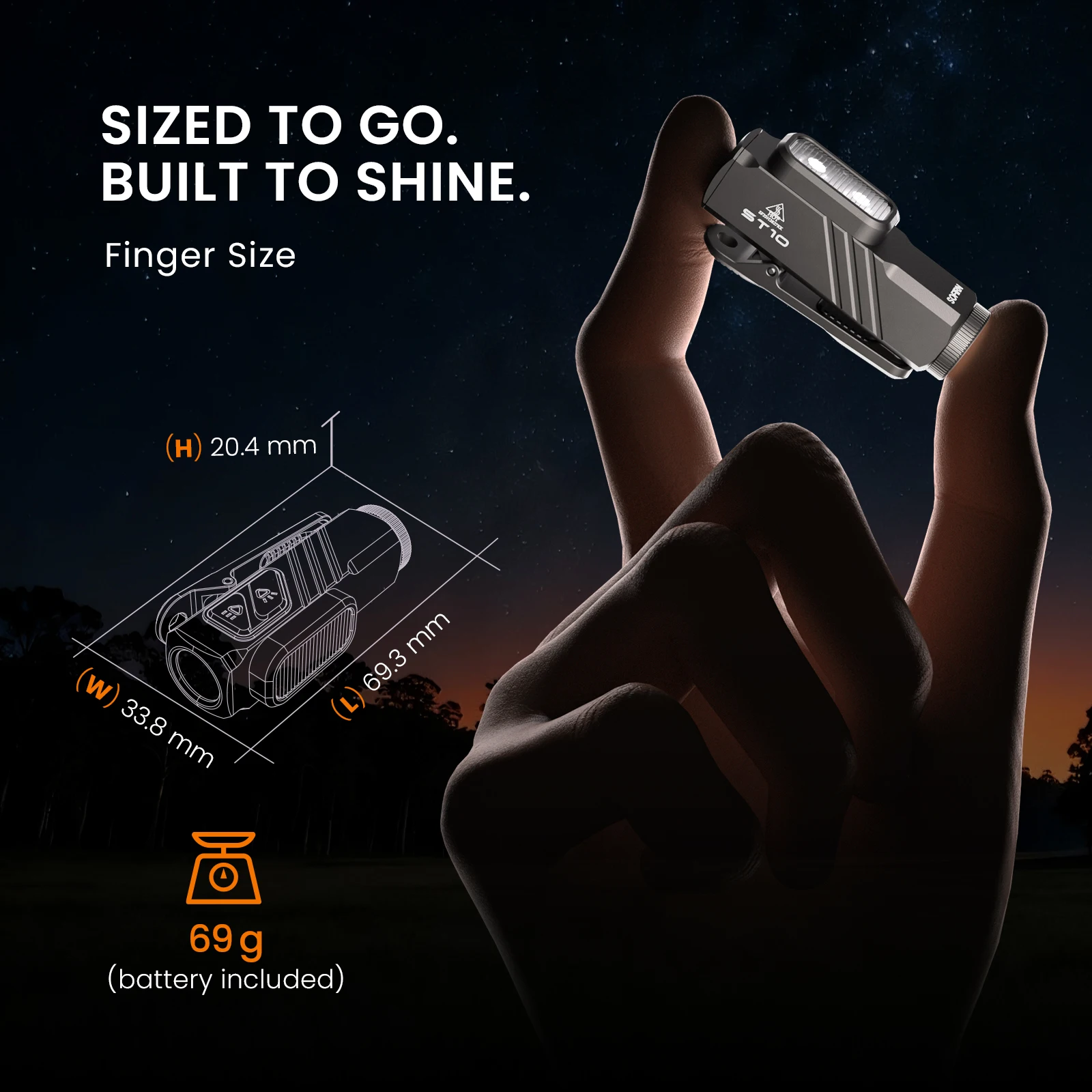 SOFIRN EDC 라이트 ST10 1000LM 다기능 손전등 USB C 14500 충전식 레드 LED 660NM 토치 클립 듀얼 스위치