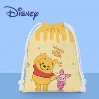 Anime Winnie the Pooh Backpack Cartoon Pooh Eeyore Tigger Student Nonwoven Drawstring Bag Kid Shower Supplies Storage Bag Gift 2