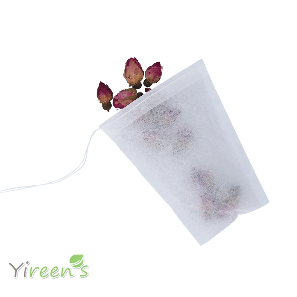 

100pcs Trapezoid Disposable Food-Grade Filter Paper Tea Bag With Thread, White Color Empty Herbal Infuders Coffee Pouches