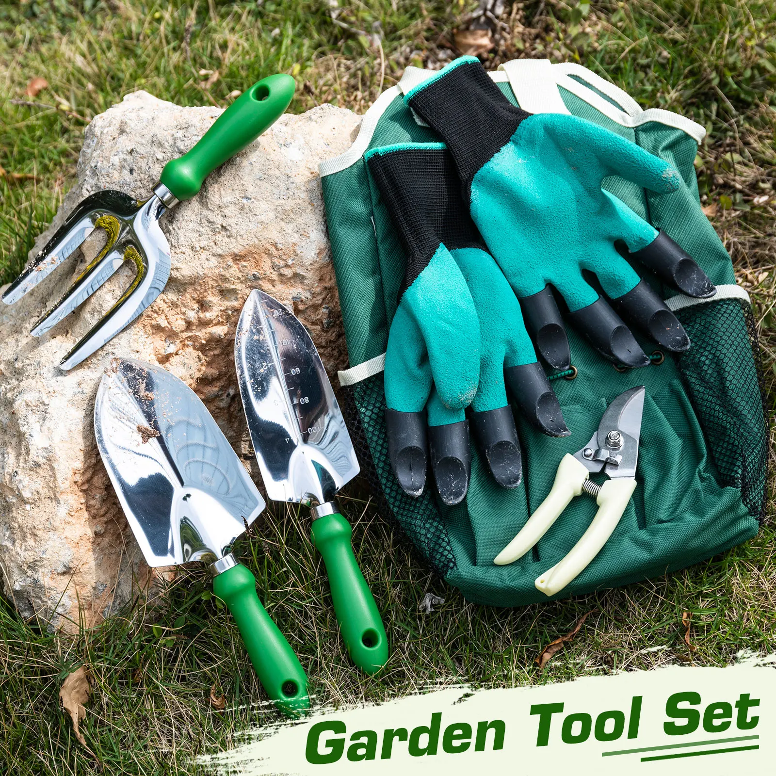 Gardening Tools Set Including Garden Shear Claw Gardening Gloves Cultivator Transplant Trowel Soil Scoop Planting Tools - 5