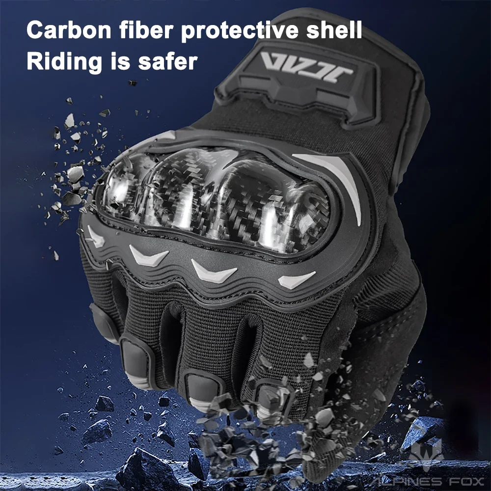 Men's Summer Touch Screen Motorcycle Gloves with Carbon Fiber Protection