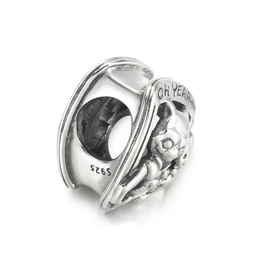 

925 Sterling Silver Bead Marv Guardi of the Galaxy Rocket Raccoo & Groo Emblem Charm Fit Pandora Women Bracelet Gift DIY Jewelry