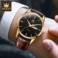 OLEVS-Montre à Quartz de Marque de Luxe pour Homme, Décontractée, à la Mode, pour Cadeaux, en Cuir Respirant, Étanche, Lumineuse 6