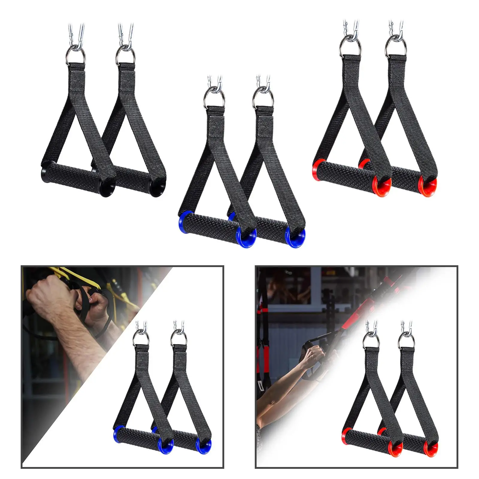 Grip Attachments Tricep Bicep Rope Resistance Band Grips for