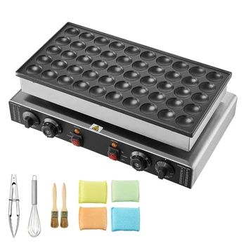 SucceBuy 50Pcs Mini Dutch Pancake Maker Dorayaki Baker Machine Commercial Non-stick Waffle Maker Dual Temp & Time Control 1
