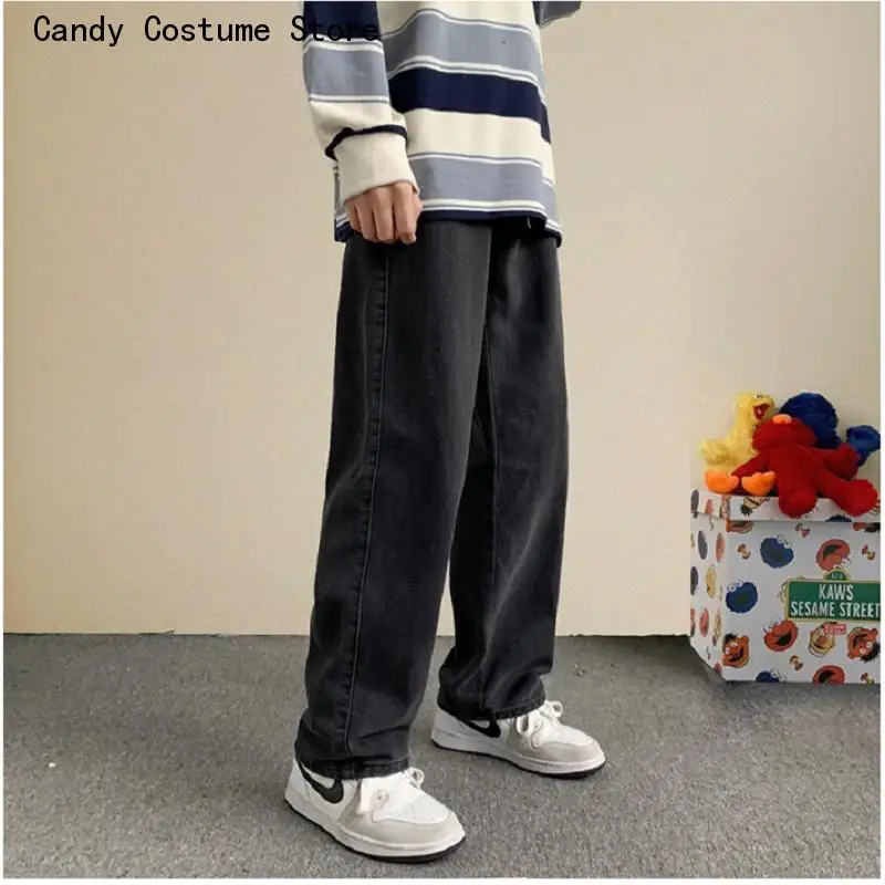 Mens Denim Jeans Streetwear Korean Mens Boys Large Man Pants Trendyol Men Jean Sale Trousers for Men Men's Fashion Baggy Male