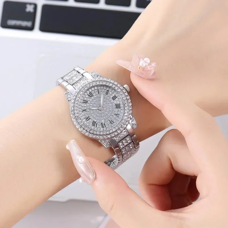 Women Watches Luxury Women Shiny Bracelet Watches Fine Zircon Mechanical Lady Wristwatches Fashion Folding Watches Buckle Watch Reloj Mujer