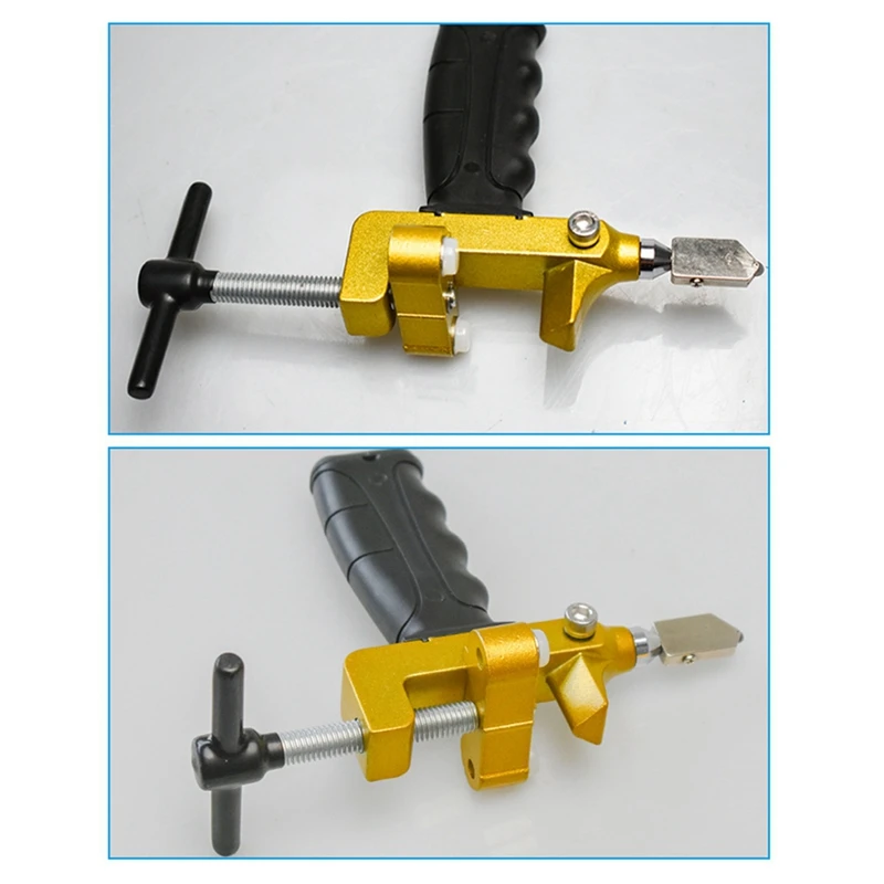 1Set 1-Piece Yellow Ceramic Tile Glass Cutter Two-In-One Cutting Open Tile Dicing DIY Tools Tile Cutter 4
