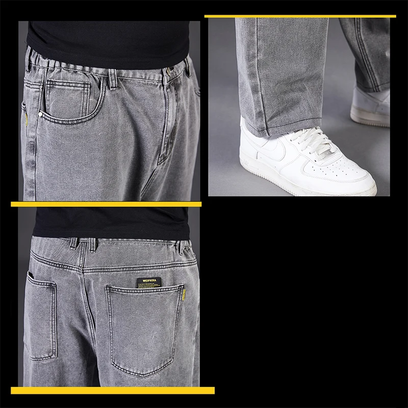джинсы мужские Pantalones Vaqueros Hombre Plus Size Jeans for Men Wide Leg Jeans 30-50 Loose Long Pants Baggy Jeans 6