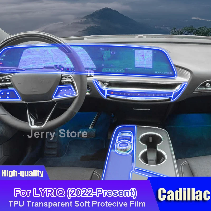 

For Cadillac LYRIQ 2022-Present Car Interior Center Console Transparent TPU Film Protective Anti-scratch Sticker Car Accessories