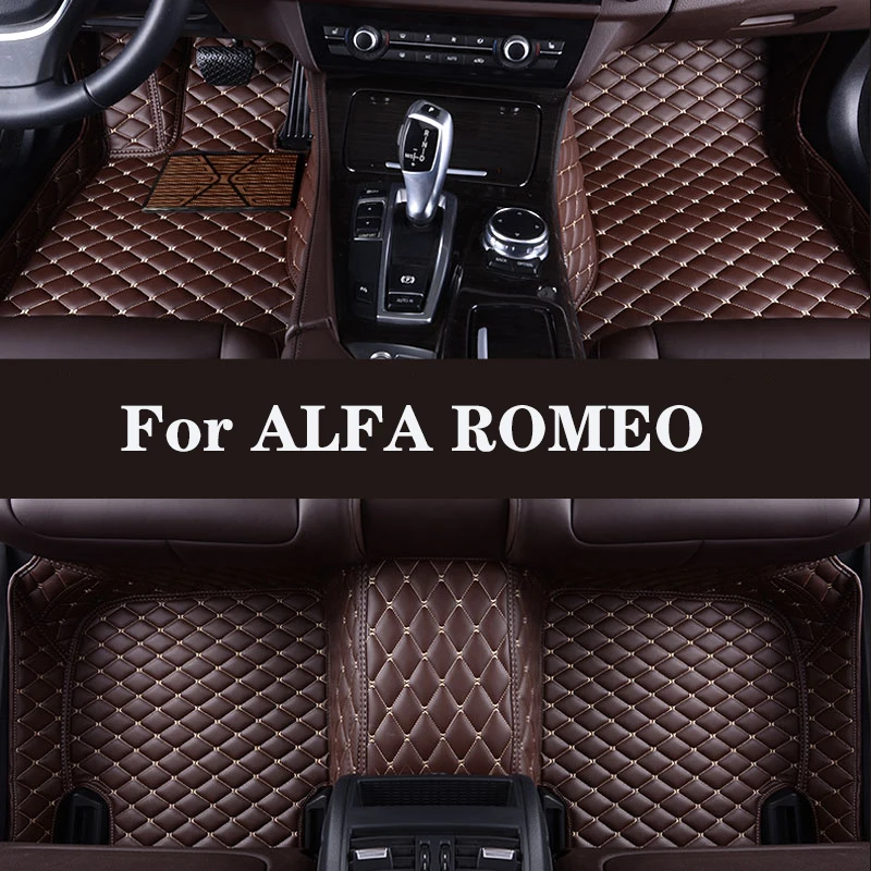 

Кожаный Автомобильный Коврик для ALFA ROMEO 147 156 159 166 Stelvio Giulia Mito GT