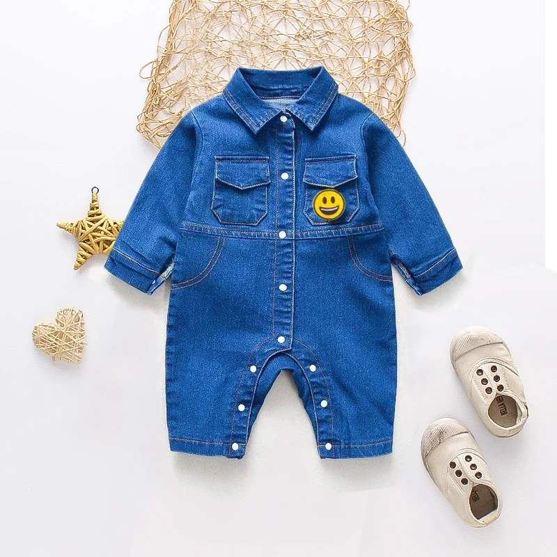 

DIIMUU Baby Children Boy Clothing Rompers Toddler Kids Overalls Denim Pants Casual Jumpsuits Long Sleeve Fashion Spring Trousers