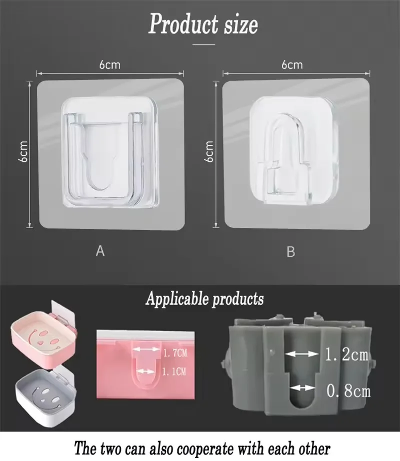 Transparent Baby Electric Safety Hooks Punch Free Contact Prevention Adhesive Wall Hooks Seamless Multi-use Home Bath Door Hook