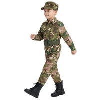 Costume de Camouflage pour enfants, avec poches à boutons et ceinture, ensemble de chapeaux pour la gymnastique scolaire, les activités de camp d'été, comprend 5 jouets 3