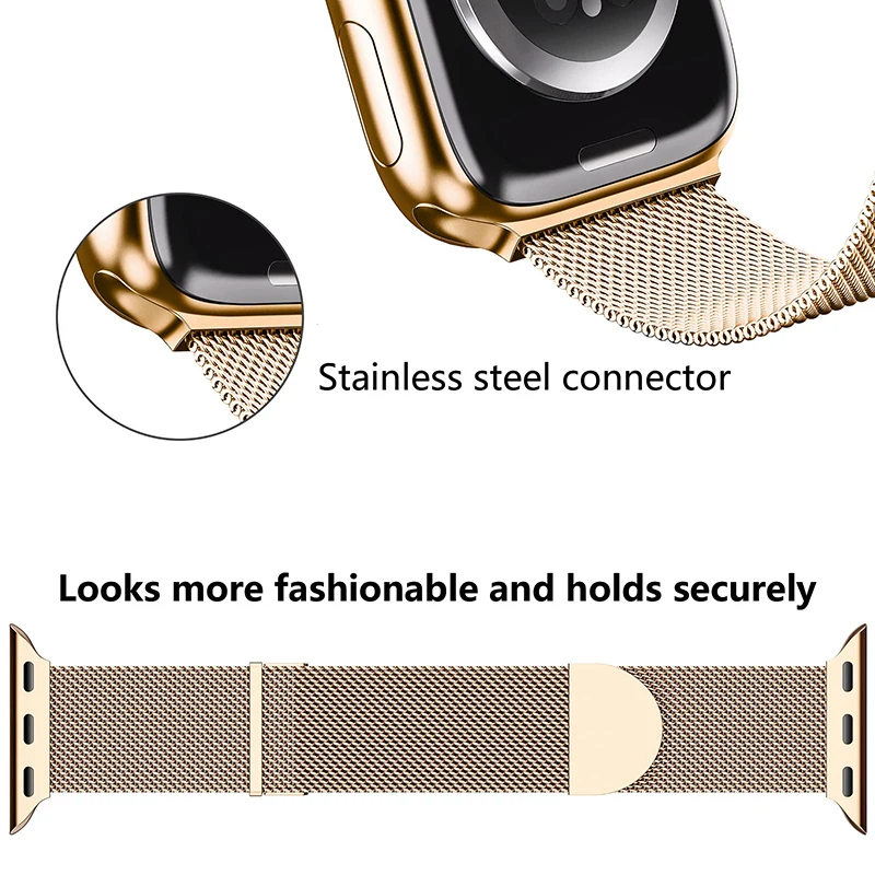 Milanese Loop Strap for Apple Watch Band 44mm 45mm 49mm 40mm 41mm 42mm 38mm Bracelet Iwatch Series 9 8 7 6 SE 5 4 3 Ultra 2 49mm