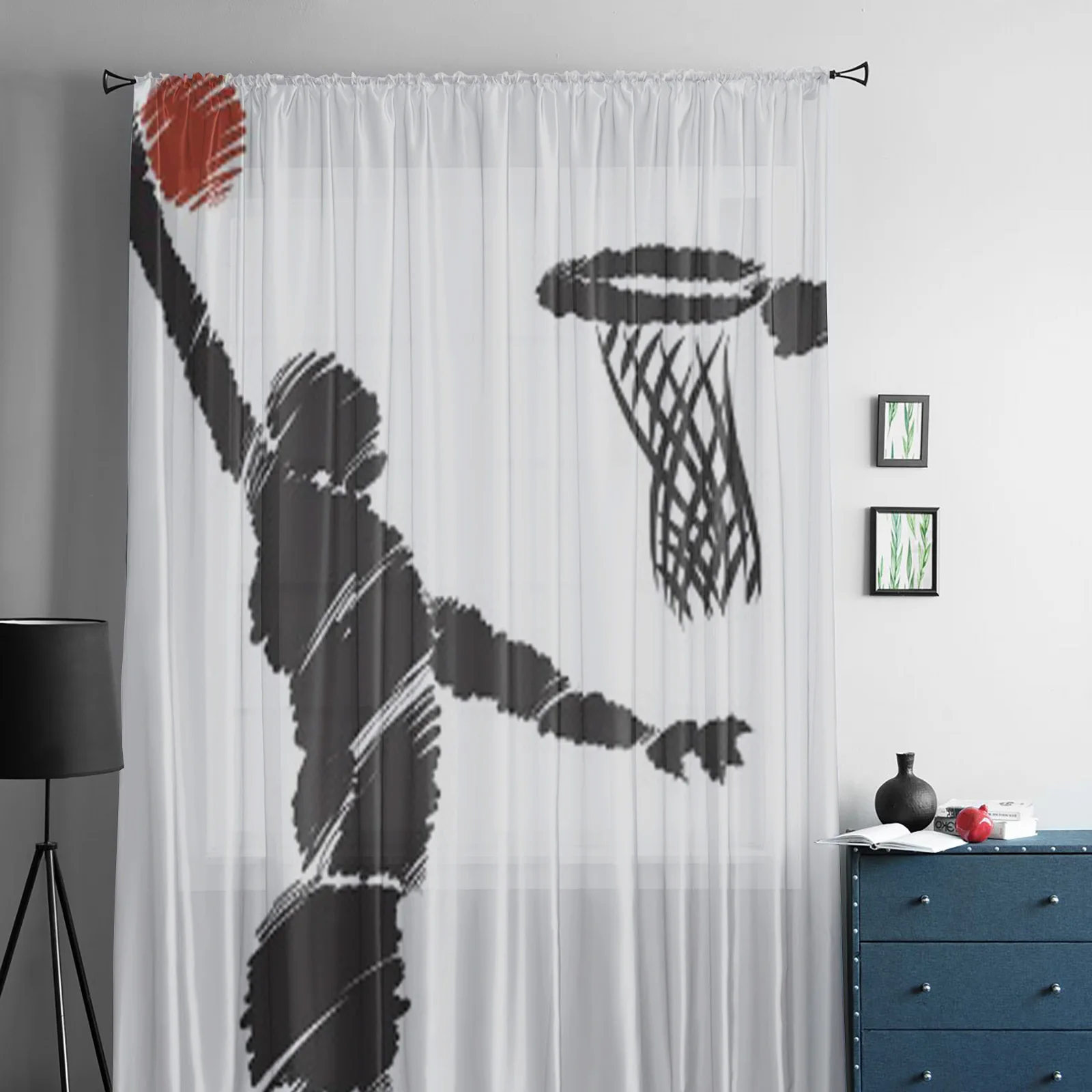 BASKETBALL Player Sheer Curtains For Bedroom Exquisite Voile Curtain Living Room Kitchen Chiffon Fabric Curtains