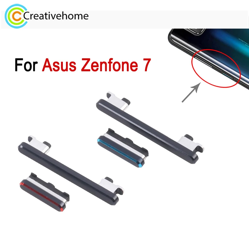 Asus Zenfone 7 ZS670KS I002D 용 전원 및 볼륨 조절 단추, 휴대폰 교체 부품, 1 쌍