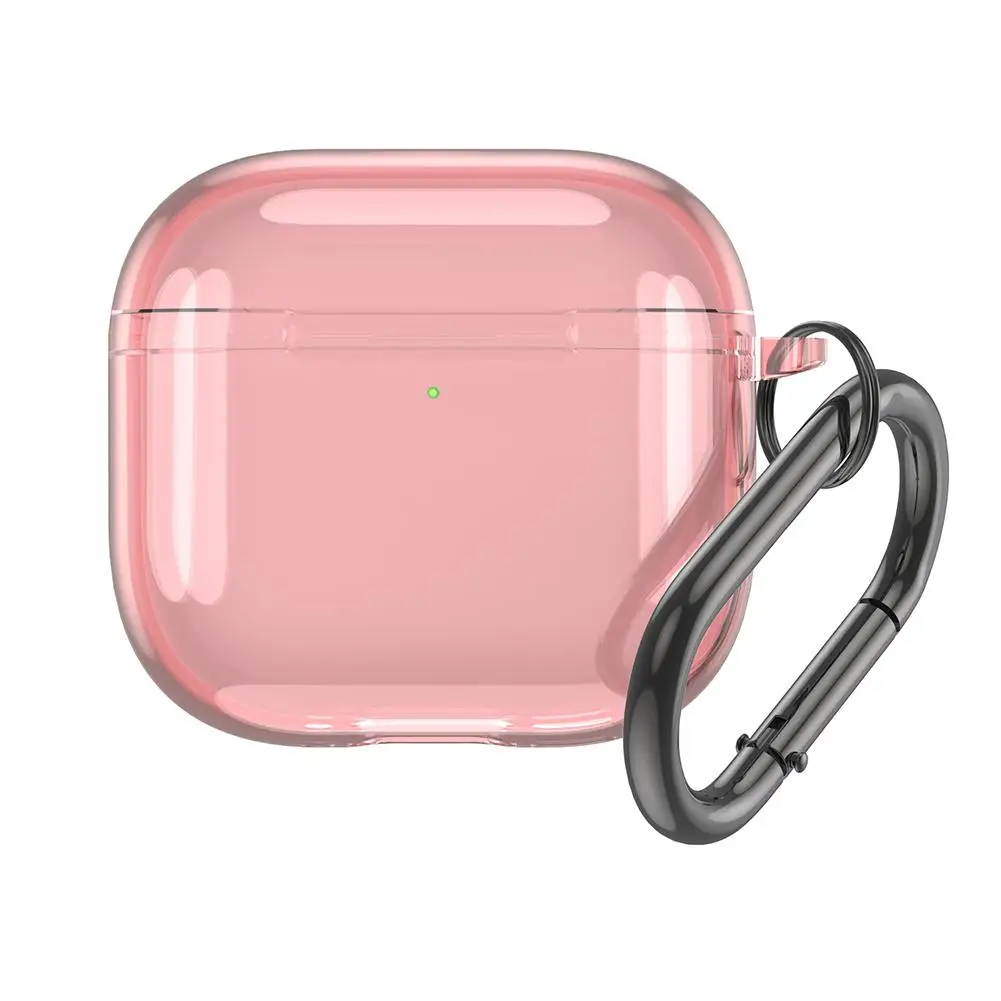 Silicone Transparent Protecitve Case Waterproof Soft TPU Earphones Case With Keychain For AirPods 4 Headphone Shell Accessories