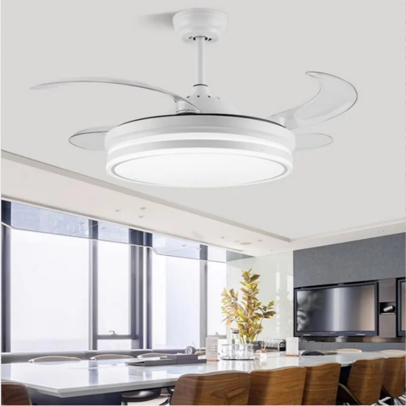 LED ceiling fan Modern home with light remote control bedroom decoration ventilation light air invisible blade mute