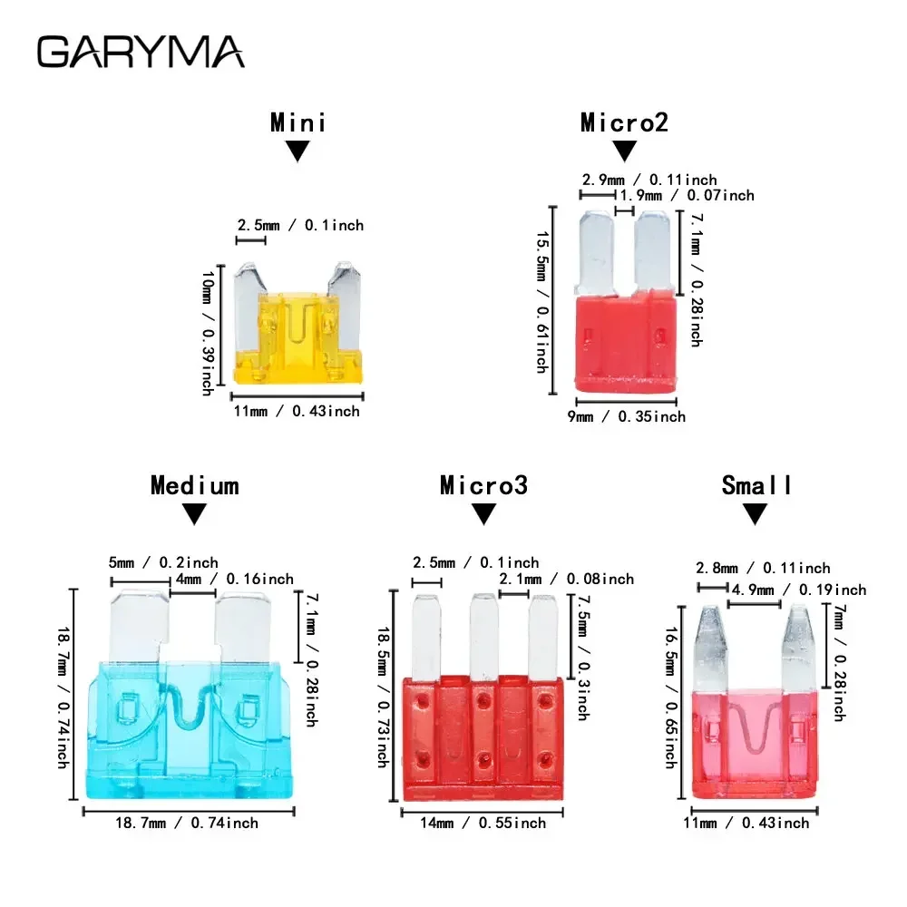 12V Car Fuse Holder Add-a-circuit TAP Adapter with ATM APM 5A 10A 15A 20A Micro2 Mini Small Medium Blade Car Automotive Fuse car fuse holder fuse holder fuse adapter holder