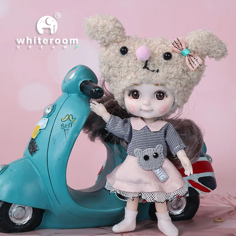 Ob11 BJD Doll Mini Dolls For Girls Animal Clothes Accessories 1/12 Toy Baby 3D Big Eyes Beautiful DIY Toys Dress Up Free Gift 3