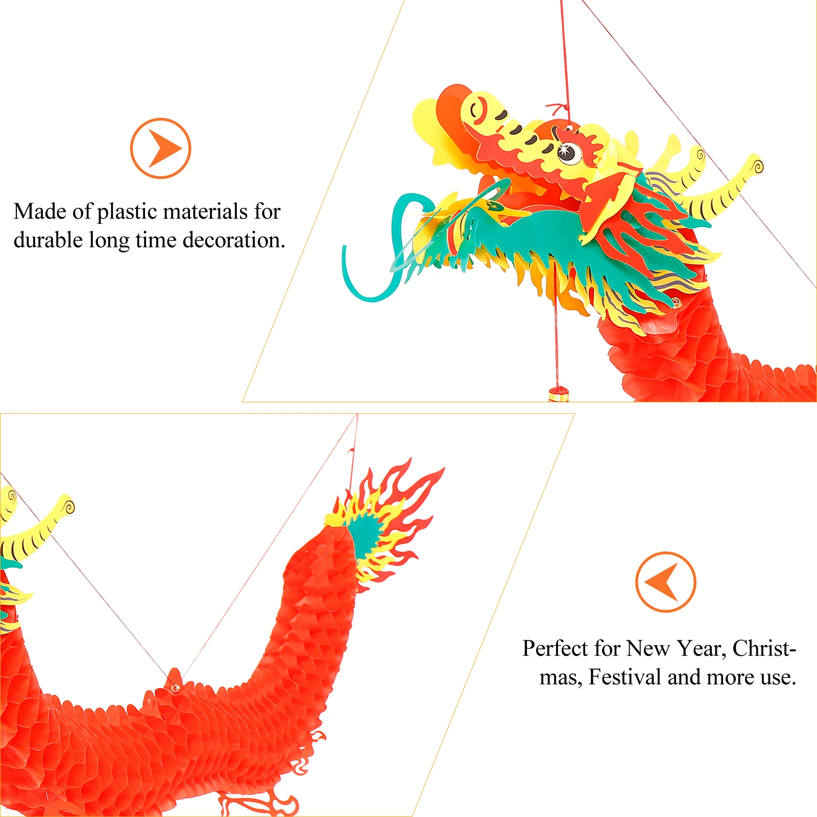 1.5M Chinese New Year Spring Festival Dragon Lantern Plastic Hanging Lantern Ornaments for Decoration 3