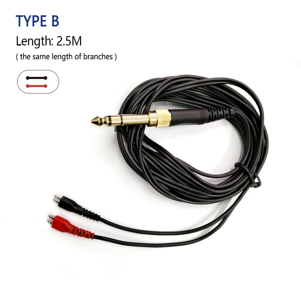 3.5MM + 6.35MM jack Headphone Upgrade Cable Audio Cable for SENNHEISER HD560 HD540 HD480 HD430 HD414 HD250 HD25