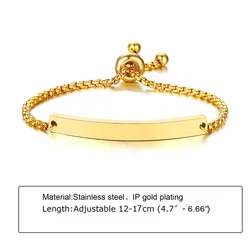 Personalized Crown Charm ID Bracelet - Stainless Steel Curb Chain, Hypoallergenic Gift - Engrave Custom (BR-991G  gold)