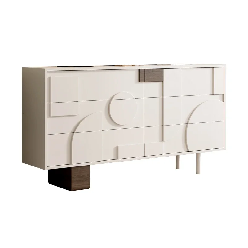 

Mild Luxury Retro Chest of Drawers Cream Style Bedroom Locker Modern Minimalist Living Room Wall Entrance Cabinet