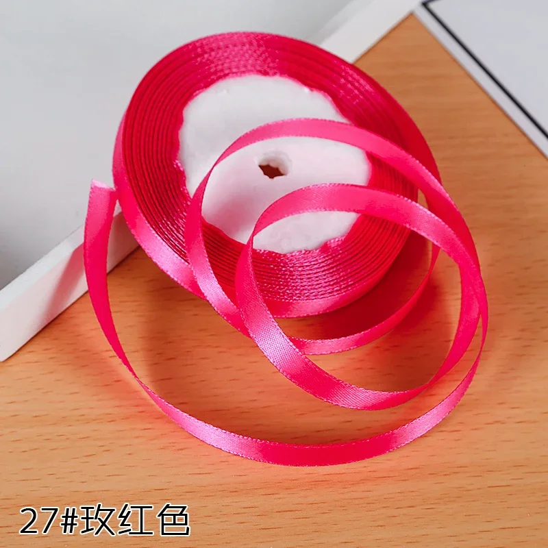 Elegant 6mm Silk Satin Ribbon for Special Occasions - 22 Meters Roll