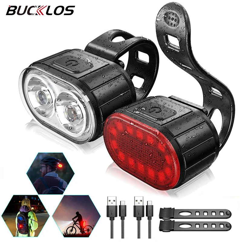 

BUCKLOS Bike Lighting Front and Rear Lights Bicycle Lamp Led Cycling Light Bike Flashlight for Bicycle Front Taillight Lantern