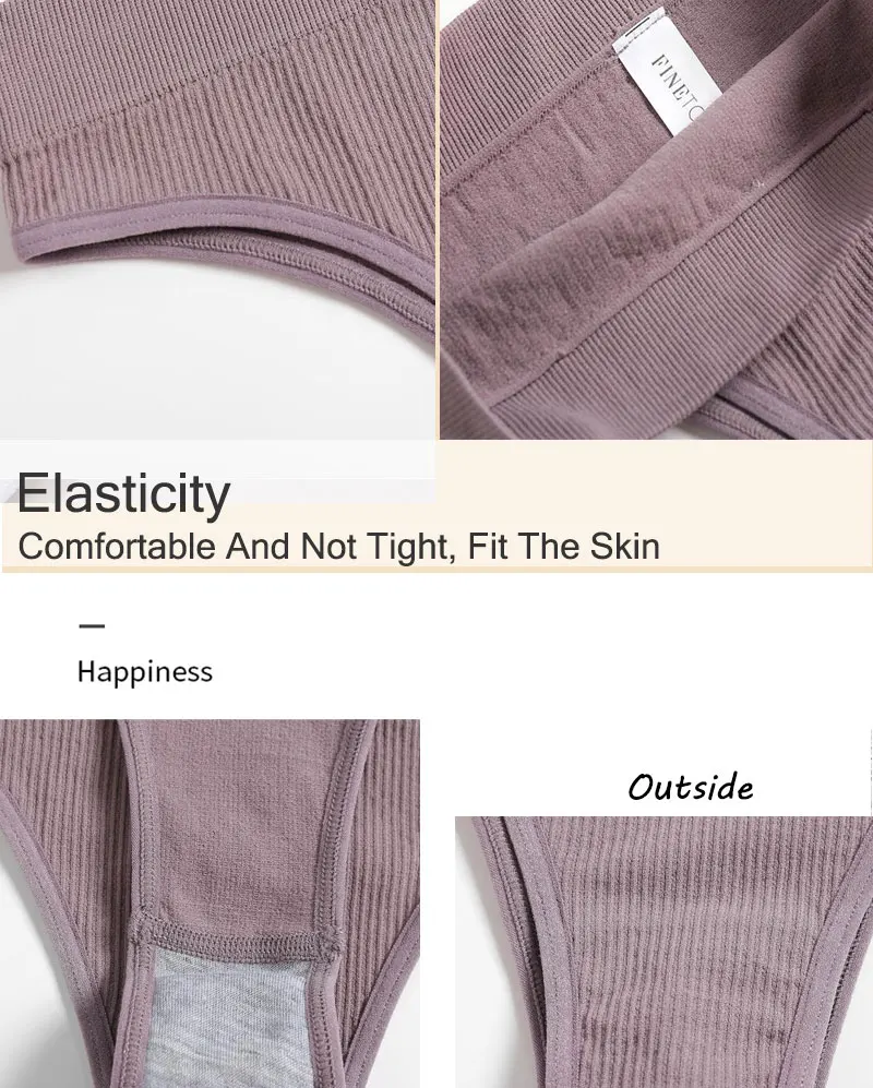 FINETOO 4PCS/Set Seamless Women Pantys High Waist Briefs Solid Color Brazilian Panties Girls Sexy Underpants For Women Lingerie